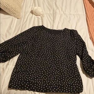 Quarter sleeve polkadot blouse